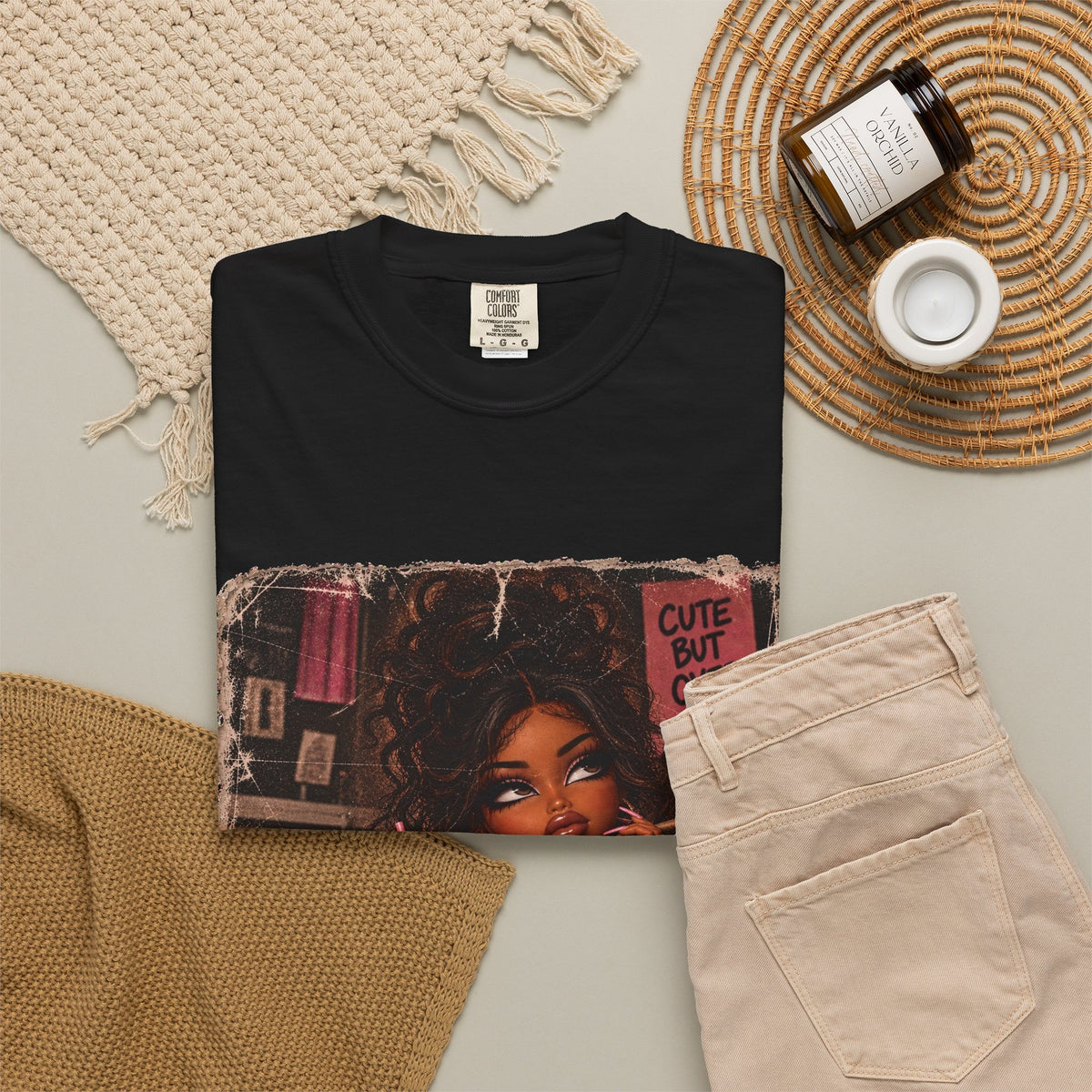 T-Shirt — Cute But Over It Graphic Tee (Girl with Cocktail)