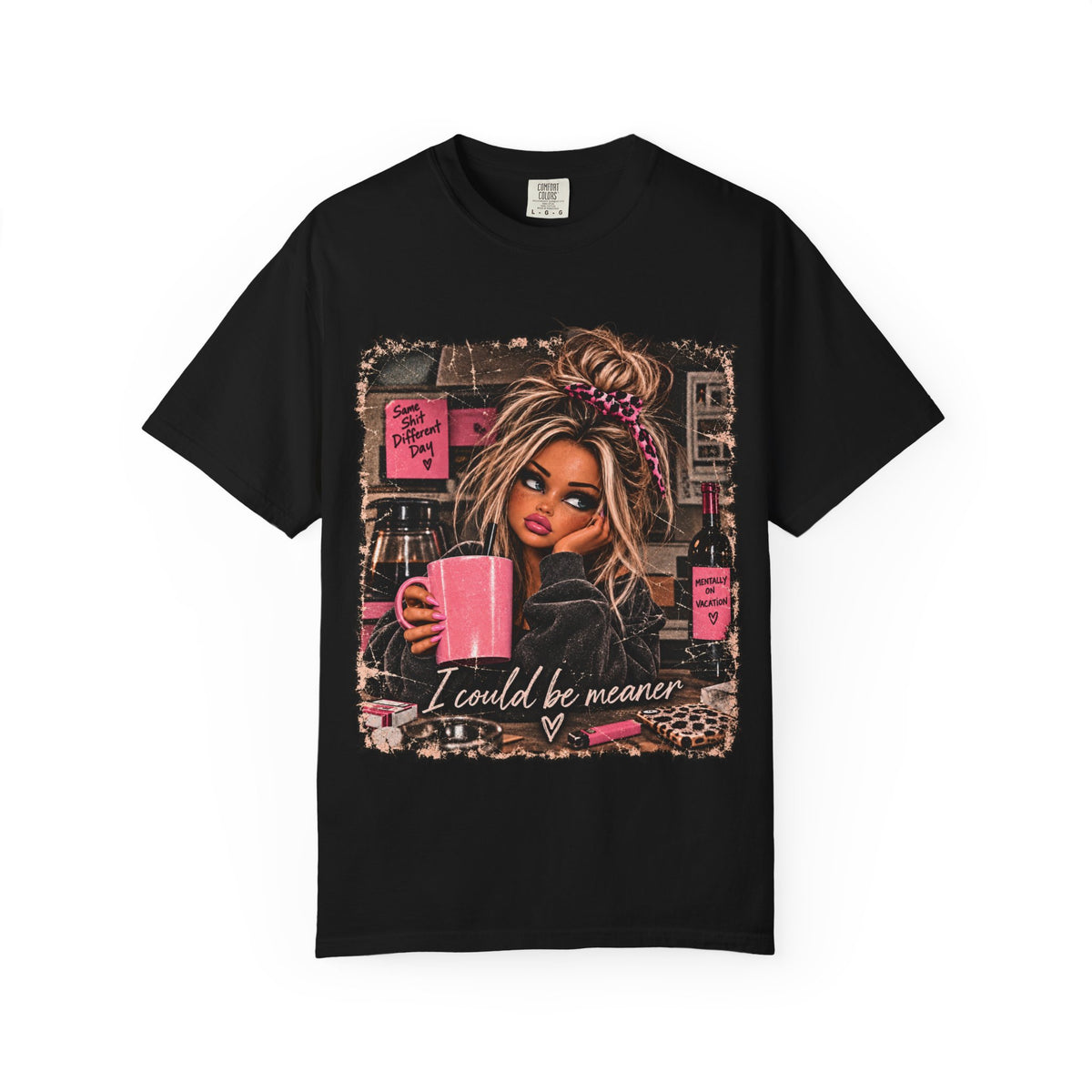 I Could Be Nicer Tee – Moody Girl Coffee Graphic T-Shirt