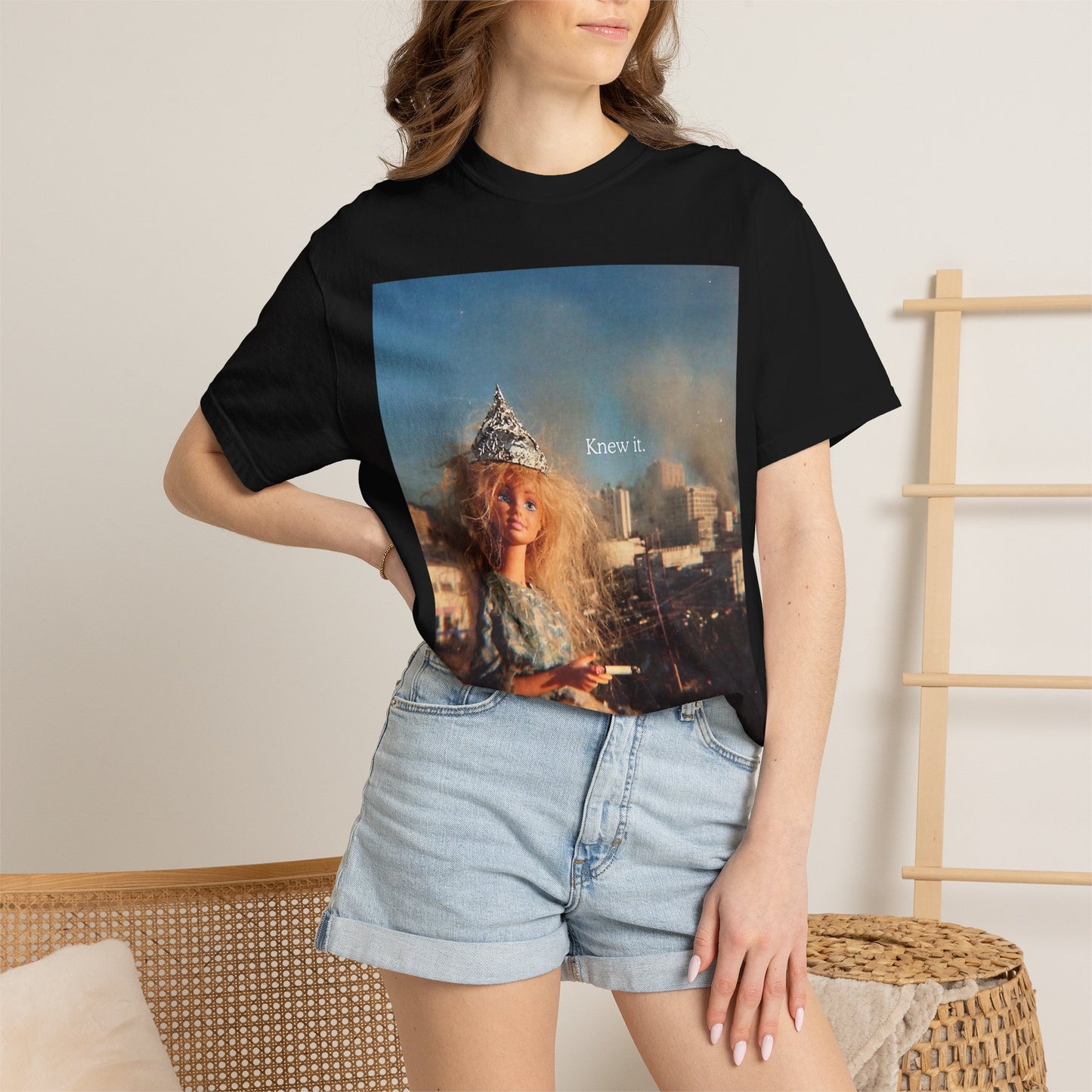 T-Shirt — Retro Barbie City Photo Tee with "Know 6" Text