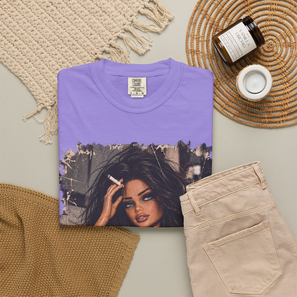 Graphic Tee — Sassy Woman with 'Fuck Off' Coffee Mug