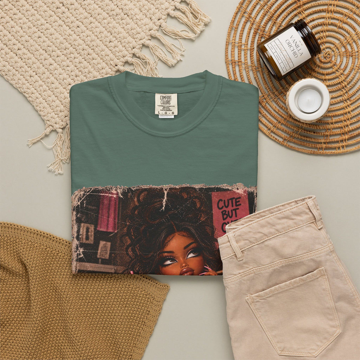 T-Shirt — Cute But Over It Graphic Tee (Girl with Cocktail)