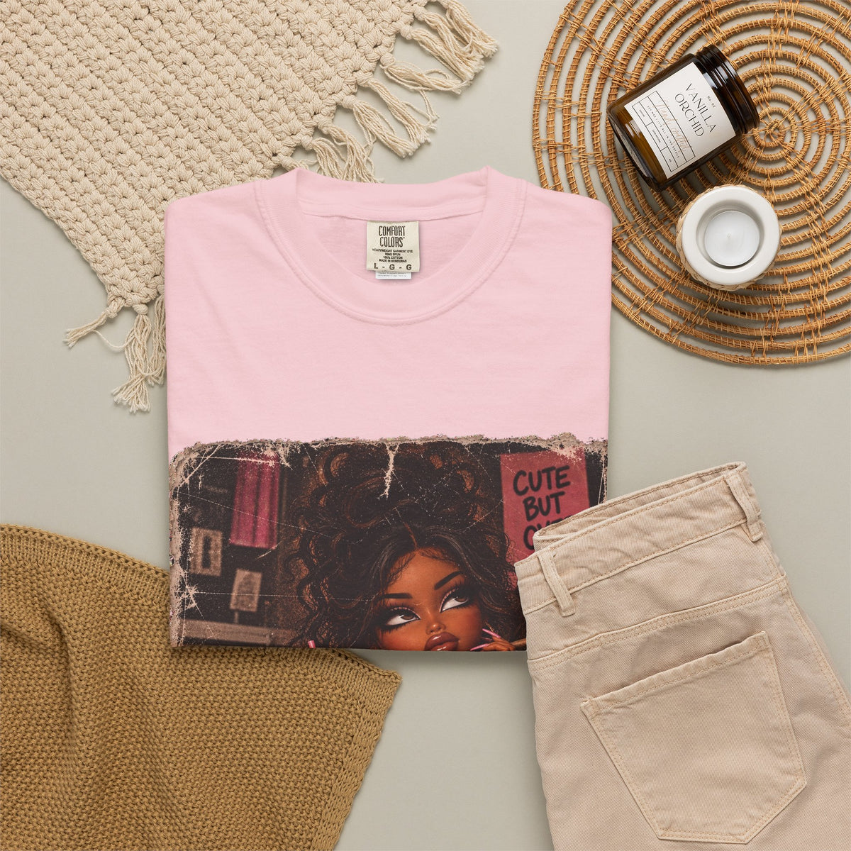 T-Shirt — Cute But Over It Graphic Tee (Girl with Cocktail)