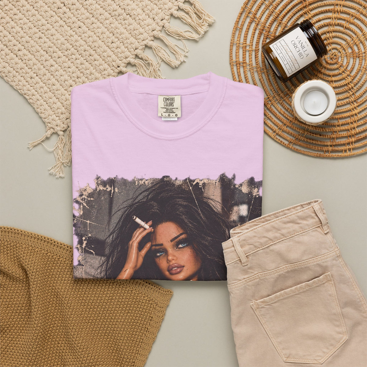 Graphic Tee — Sassy Woman with 'Fuck Off' Coffee Mug