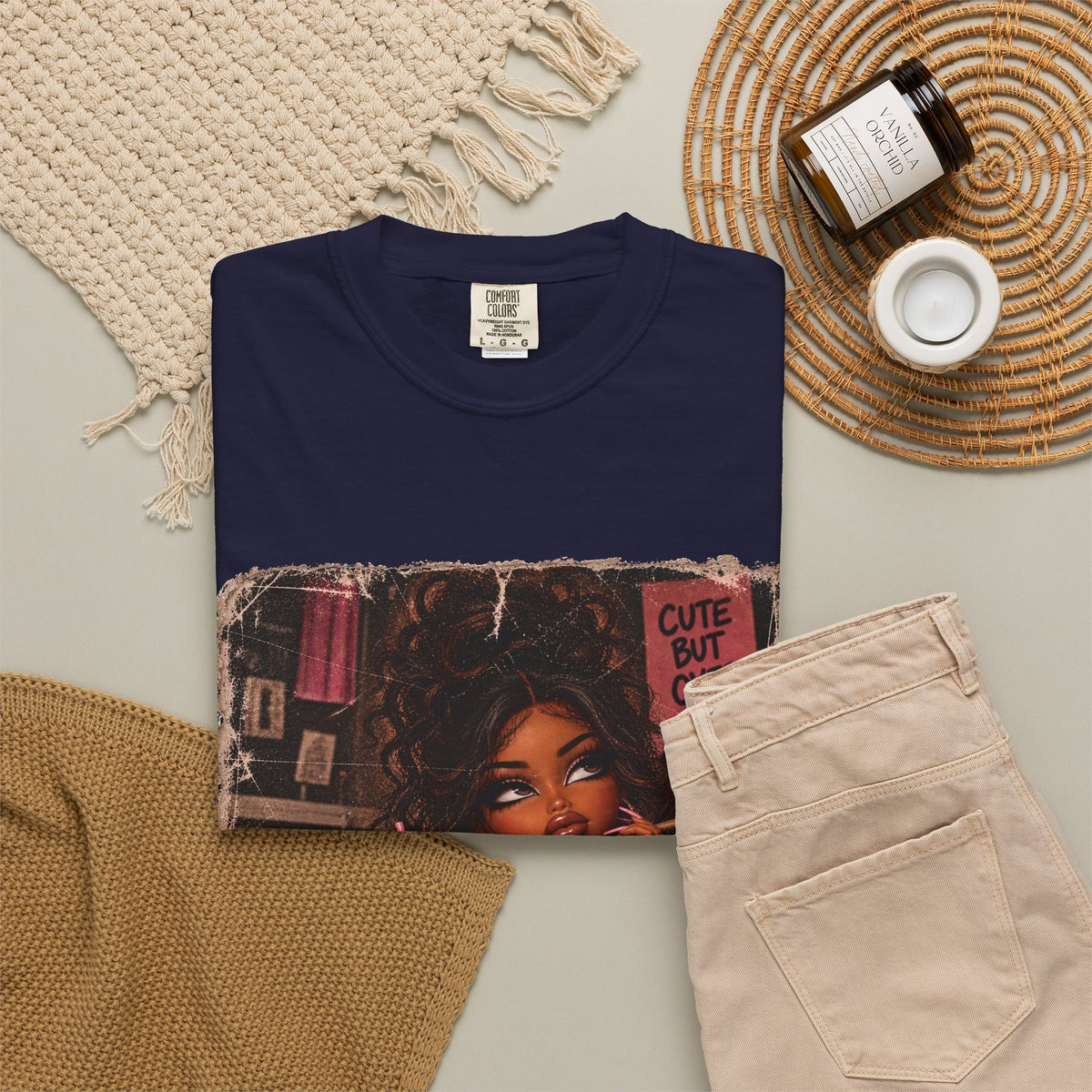 T-Shirt — Cute But Over It Graphic Tee (Girl with Cocktail)