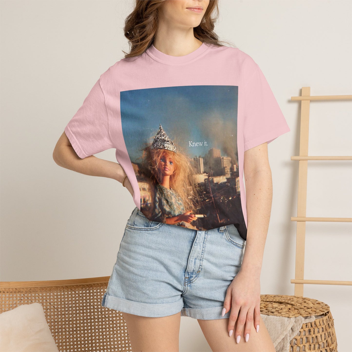 T-Shirt — Retro Barbie City Photo Tee with "Know 6" Text