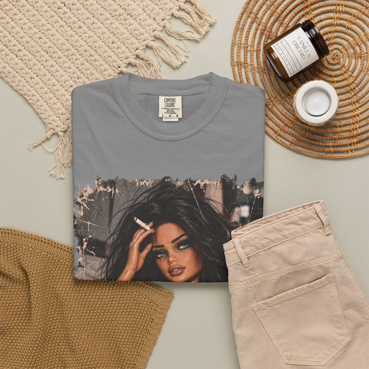 Graphic Tee — Sassy Woman with 'Fuck Off' Coffee Mug