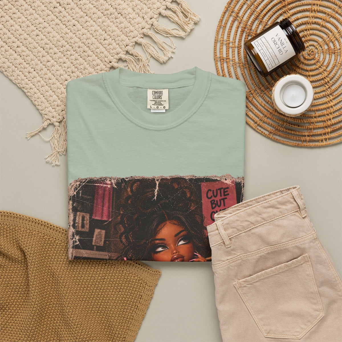 T-Shirt — Cute But Over It Graphic Tee (Girl with Cocktail)