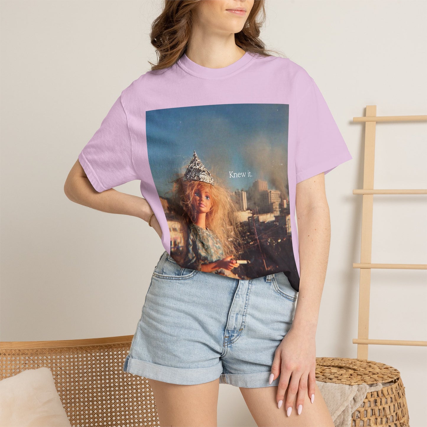 T-Shirt — Retro Barbie City Photo Tee with "Know 6" Text