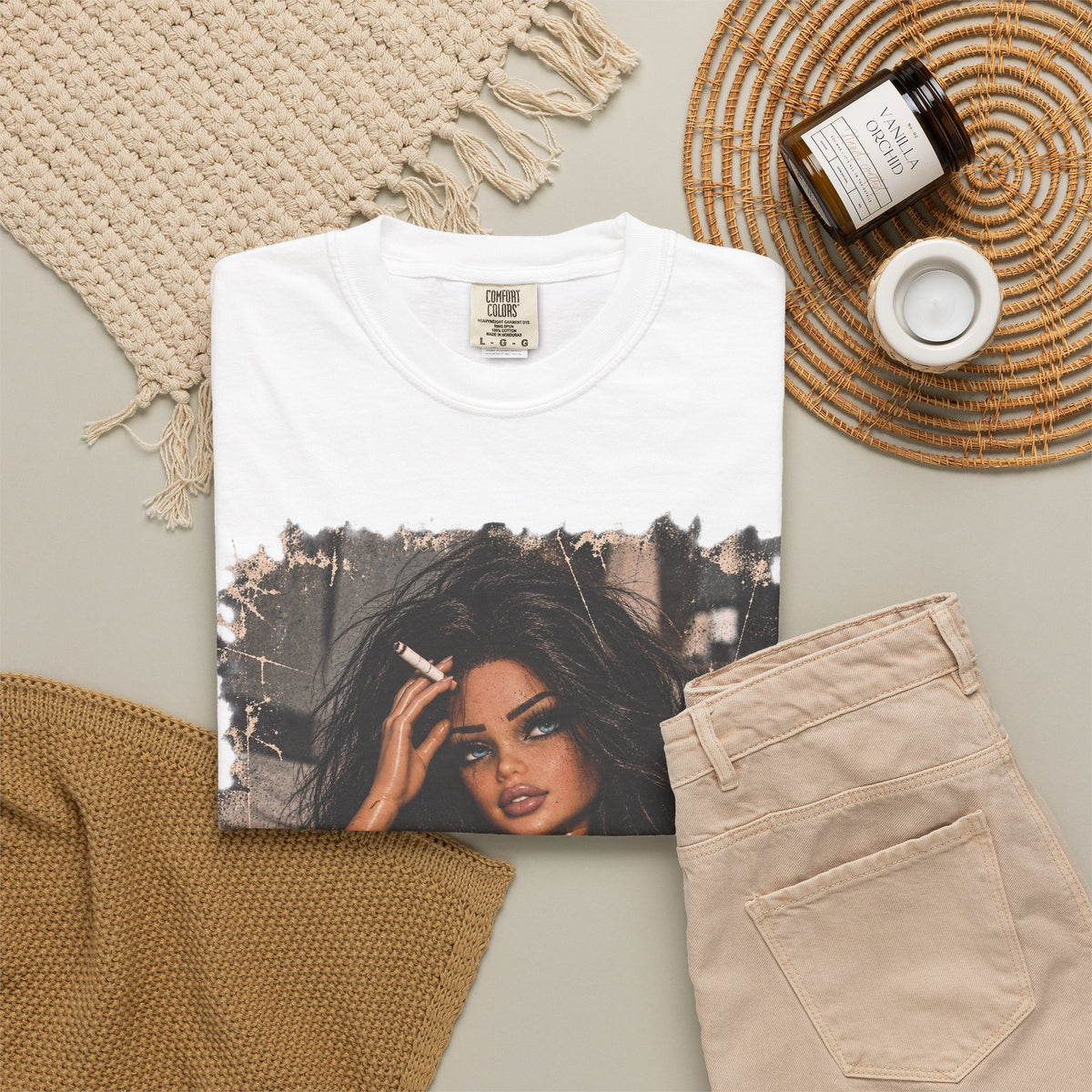 Graphic Tee — Sassy Woman with 'Fuck Off' Coffee Mug