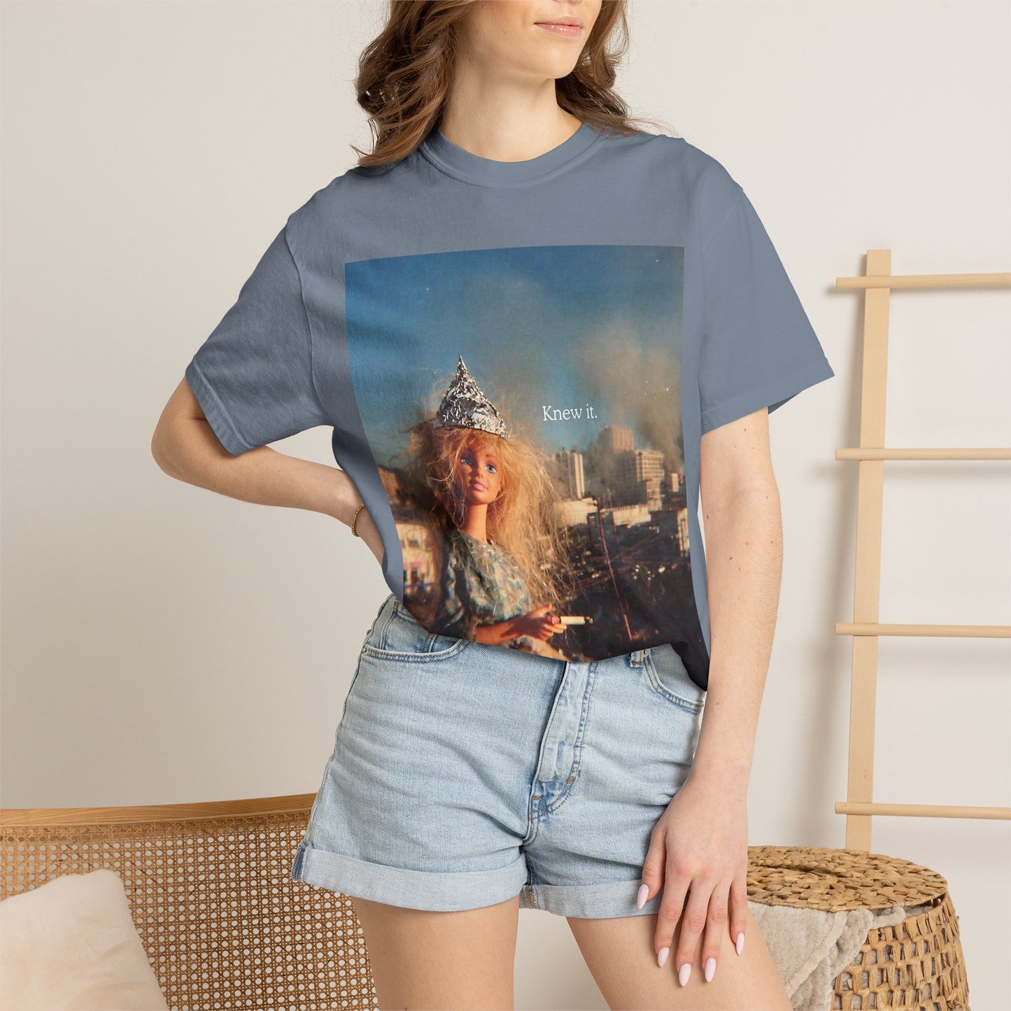 T-Shirt — Retro Barbie City Photo Tee with "Know 6" Text