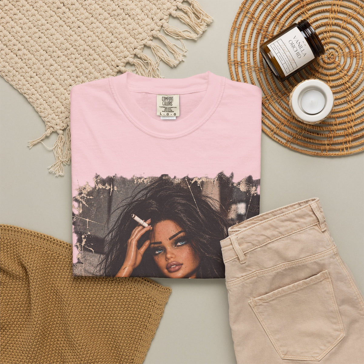 Graphic Tee — Sassy Woman with 'Fuck Off' Coffee Mug