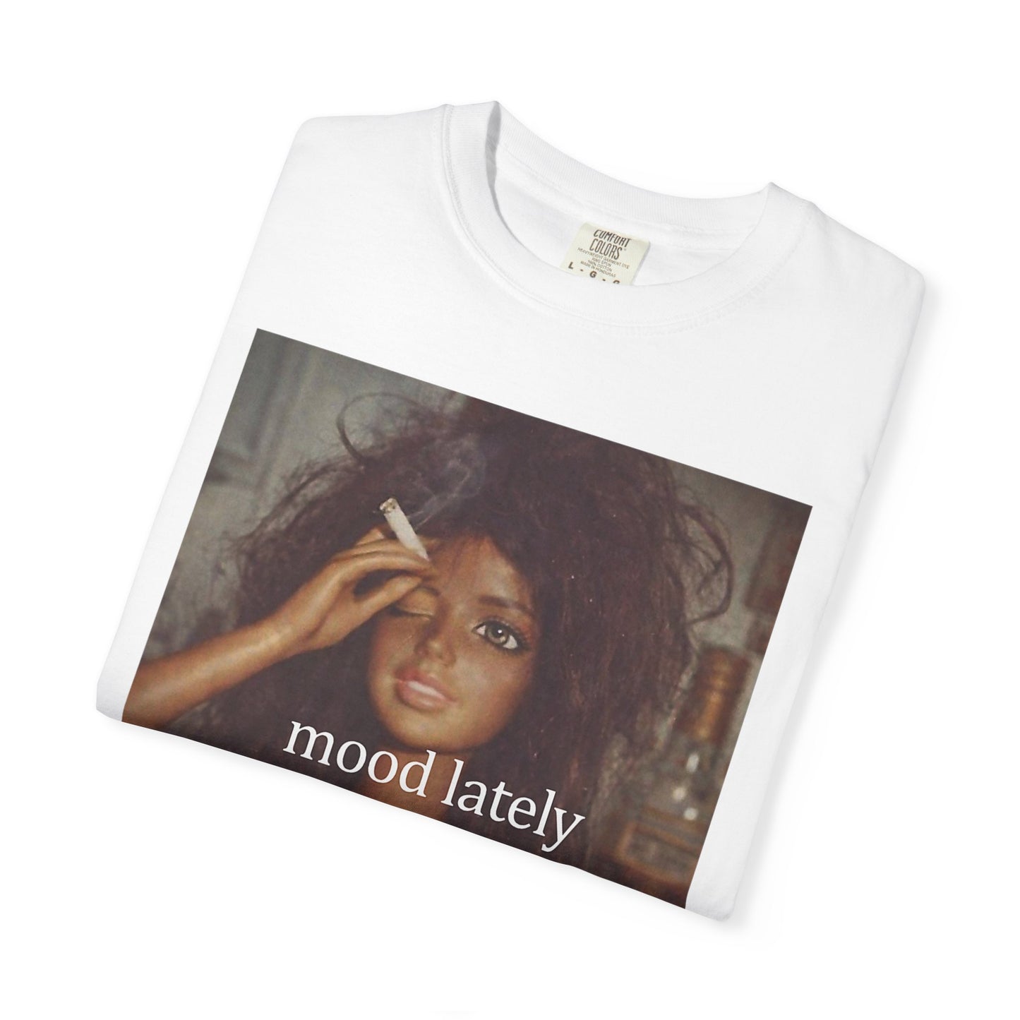 Graphic Tee — 'Mood Lately' Vintage Photo with No. Mug