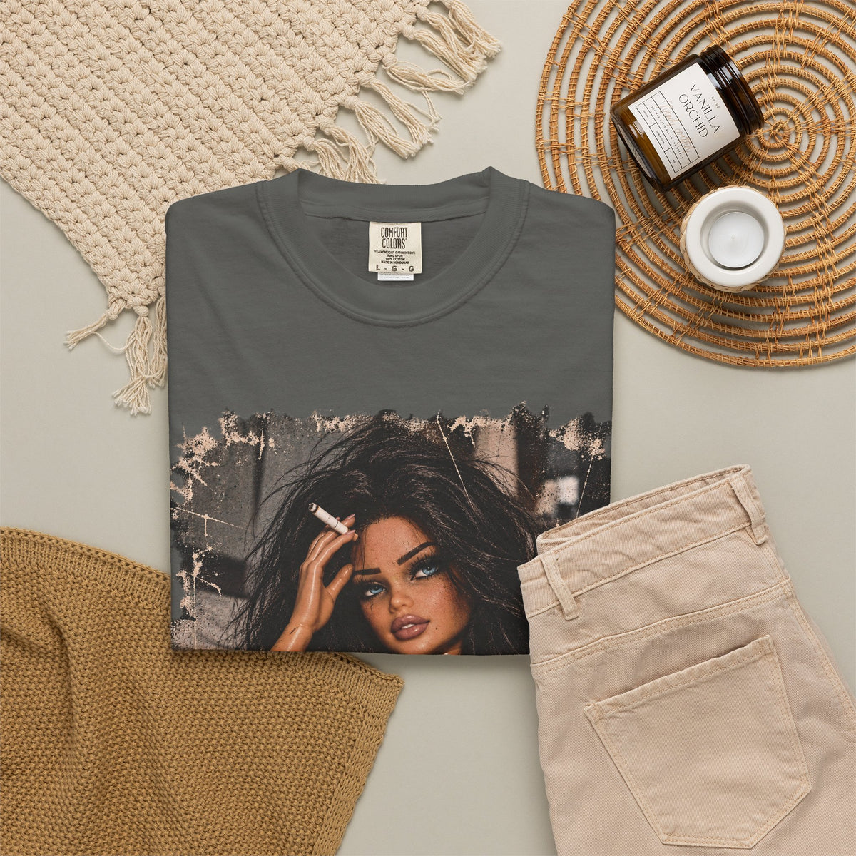 Graphic Tee — Sassy Woman with 'Fuck Off' Coffee Mug