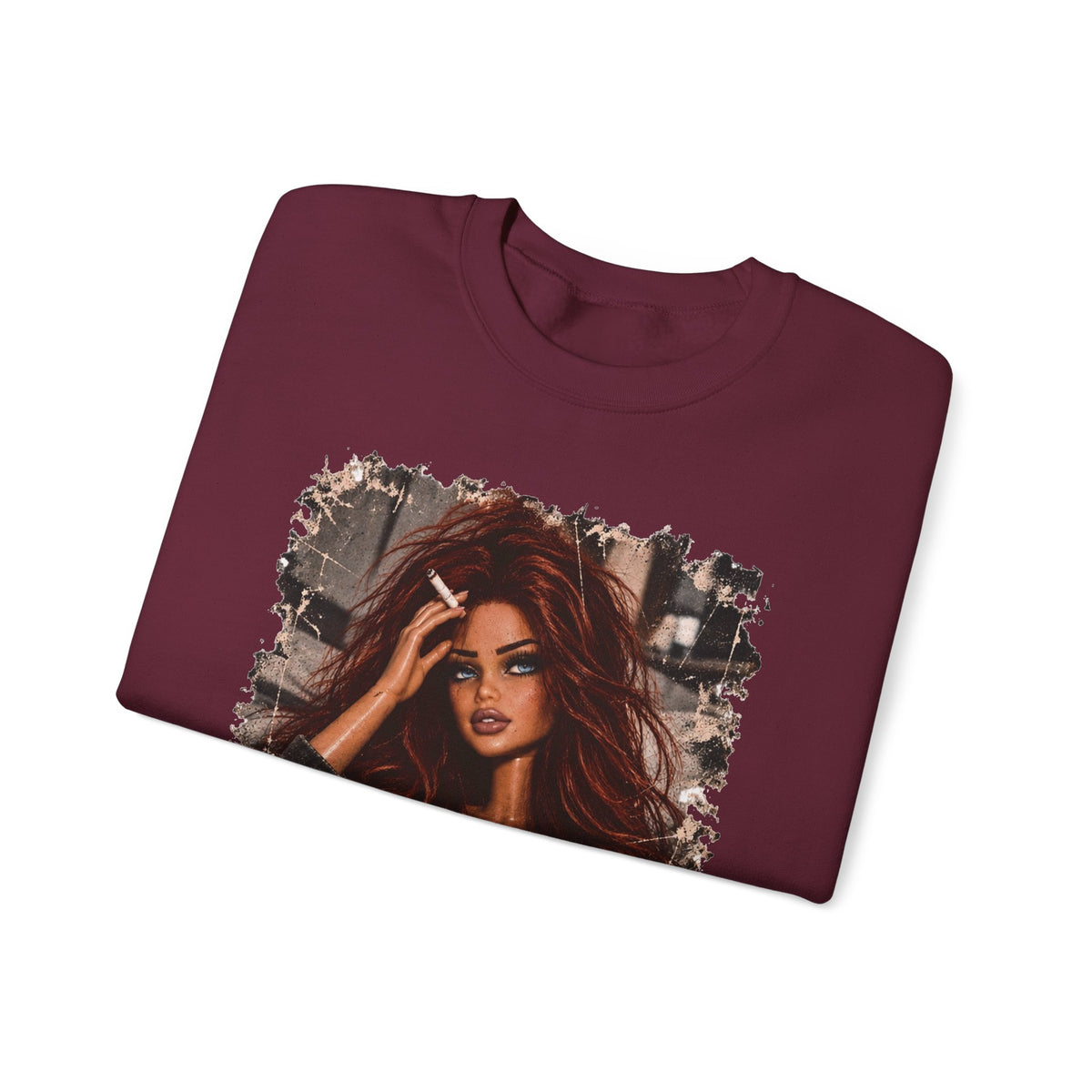 Red Hair F*ck Off Coffee Girl Crewneck Sweatshirt
