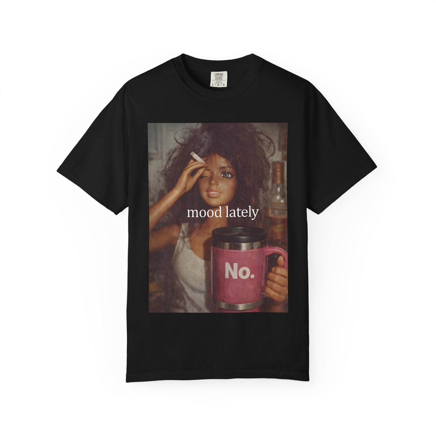 Graphic Tee — 'Mood Lately' Vintage Photo with No. Mug