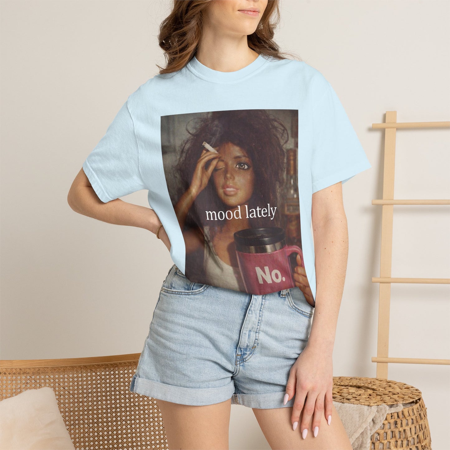 Graphic Tee — 'Mood Lately' Vintage Photo with No. Mug