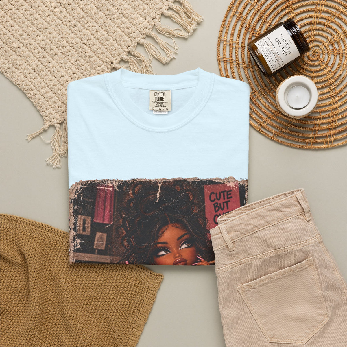 T-Shirt — Cute But Over It Graphic Tee (Girl with Cocktail)