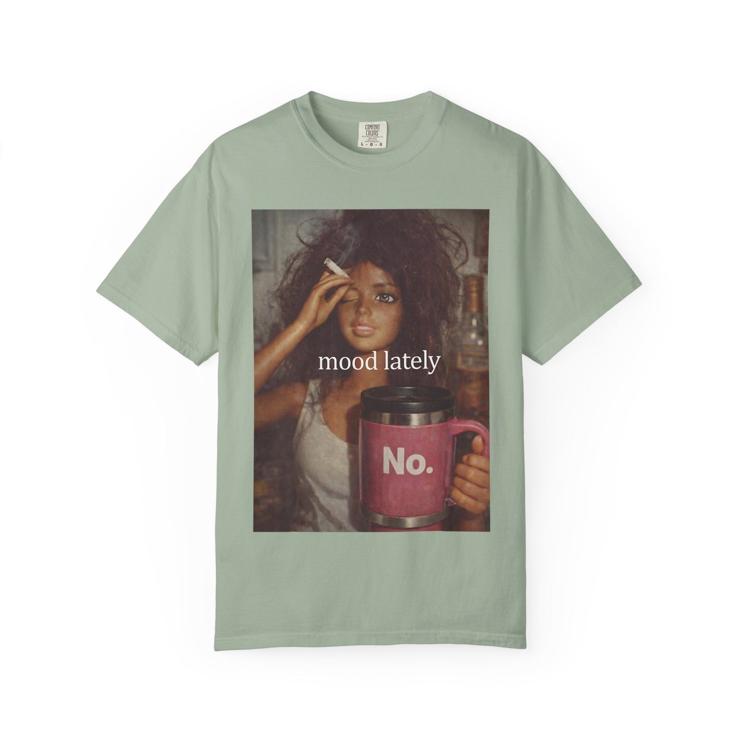 Graphic Tee — 'Mood Lately' Vintage Photo with No. Mug