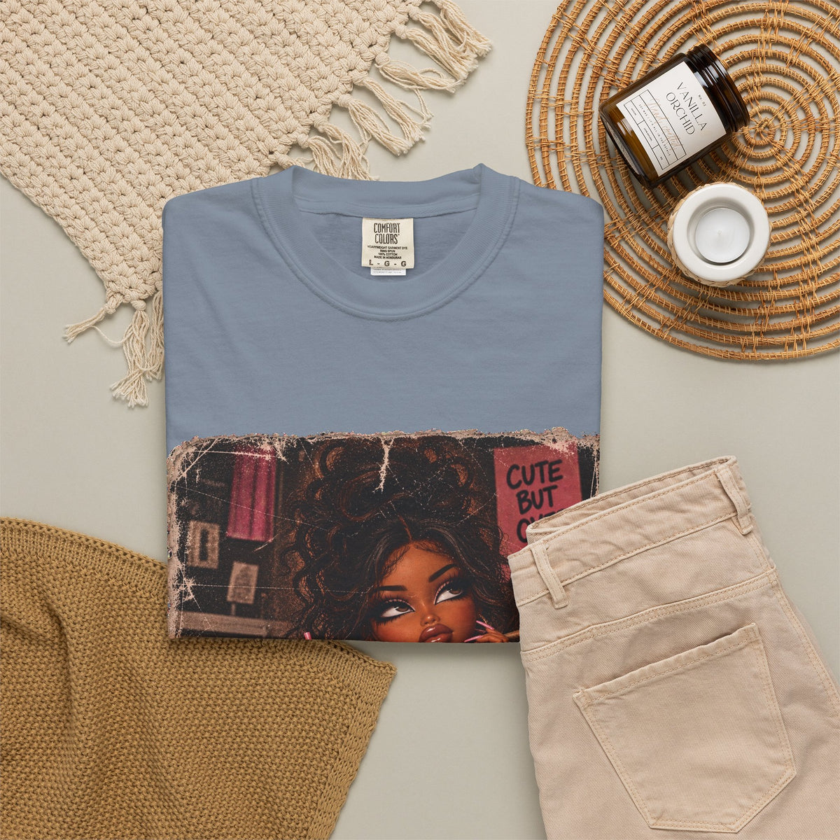 T-Shirt — Cute But Over It Graphic Tee (Girl with Cocktail)