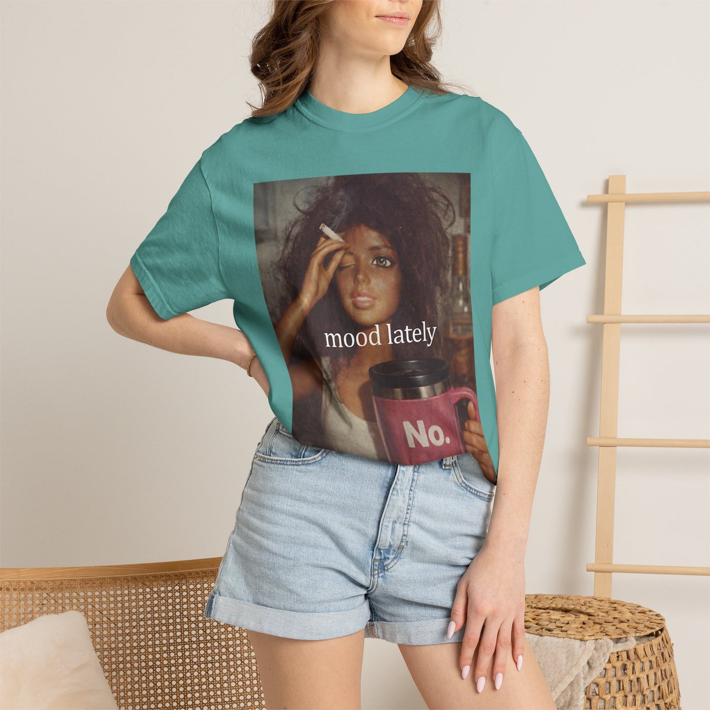 Graphic Tee — 'Mood Lately' Vintage Photo with No. Mug