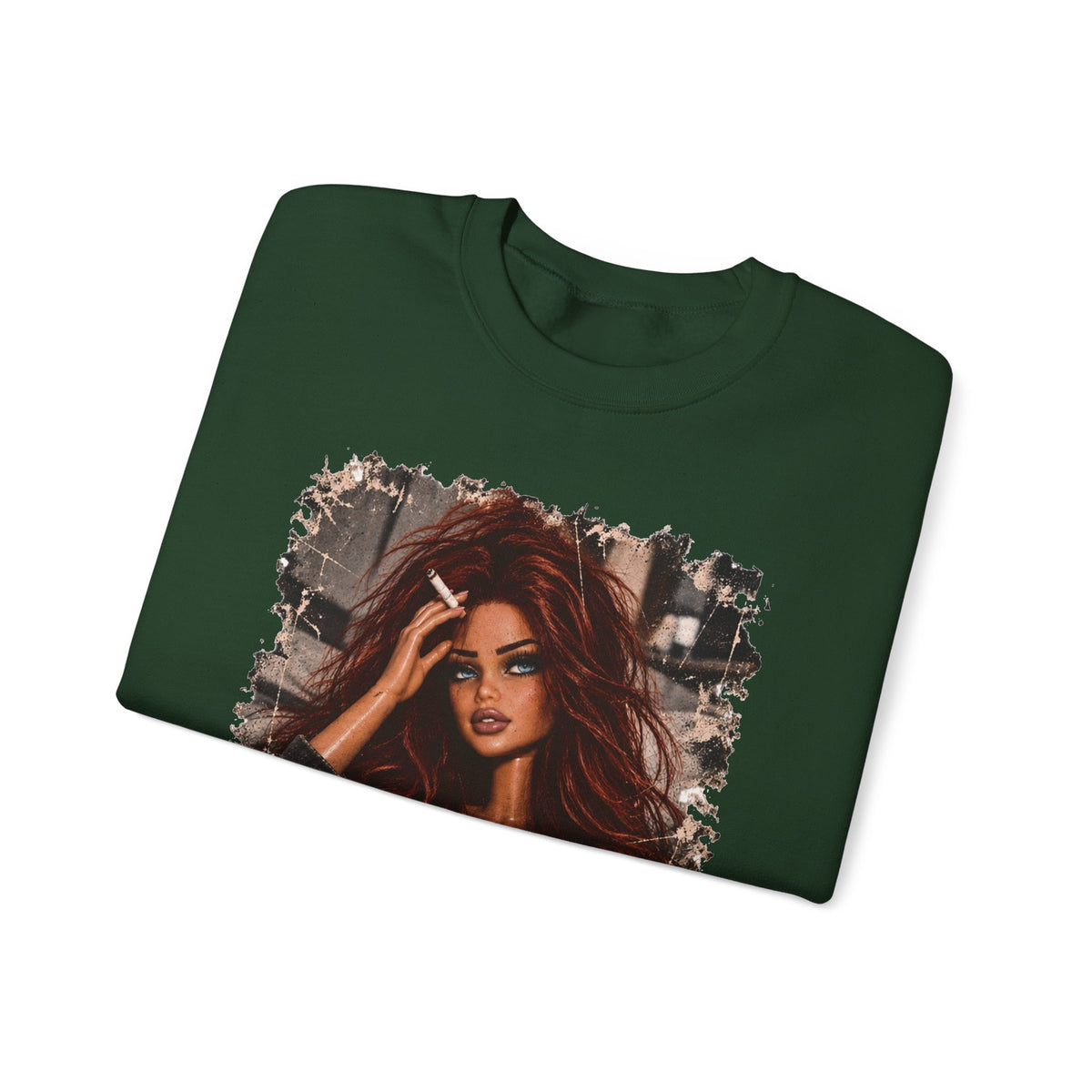 Red Hair F*ck Off Coffee Girl Crewneck Sweatshirt