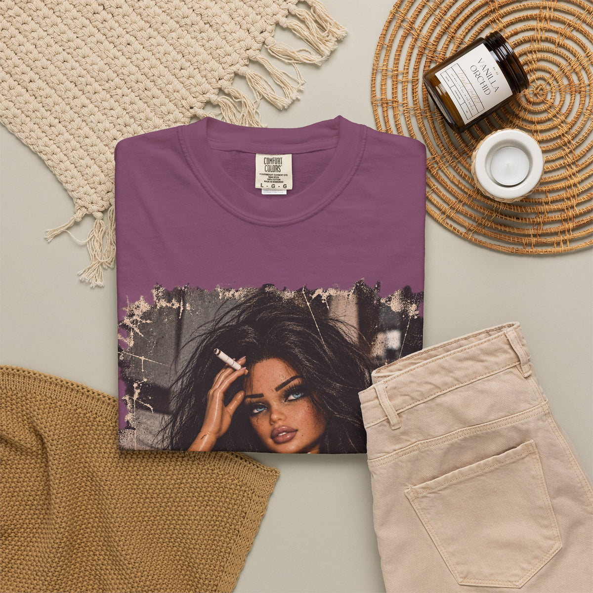 Graphic Tee — Sassy Woman with 'Fuck Off' Coffee Mug