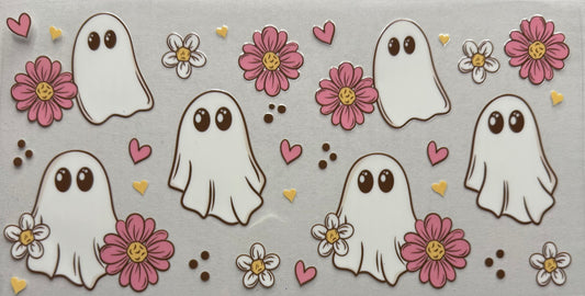 Ghosts and pink flowers
