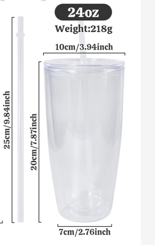 24oz acrylic curved snow globe