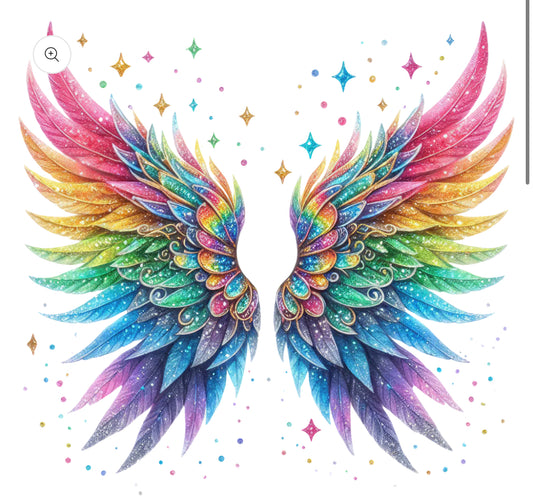Rainbow angel wings
