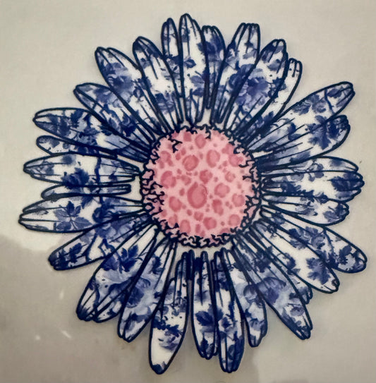 Blue and pink flower