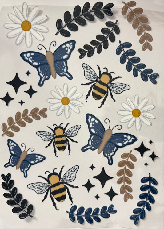 Bee and butterfly element sheet