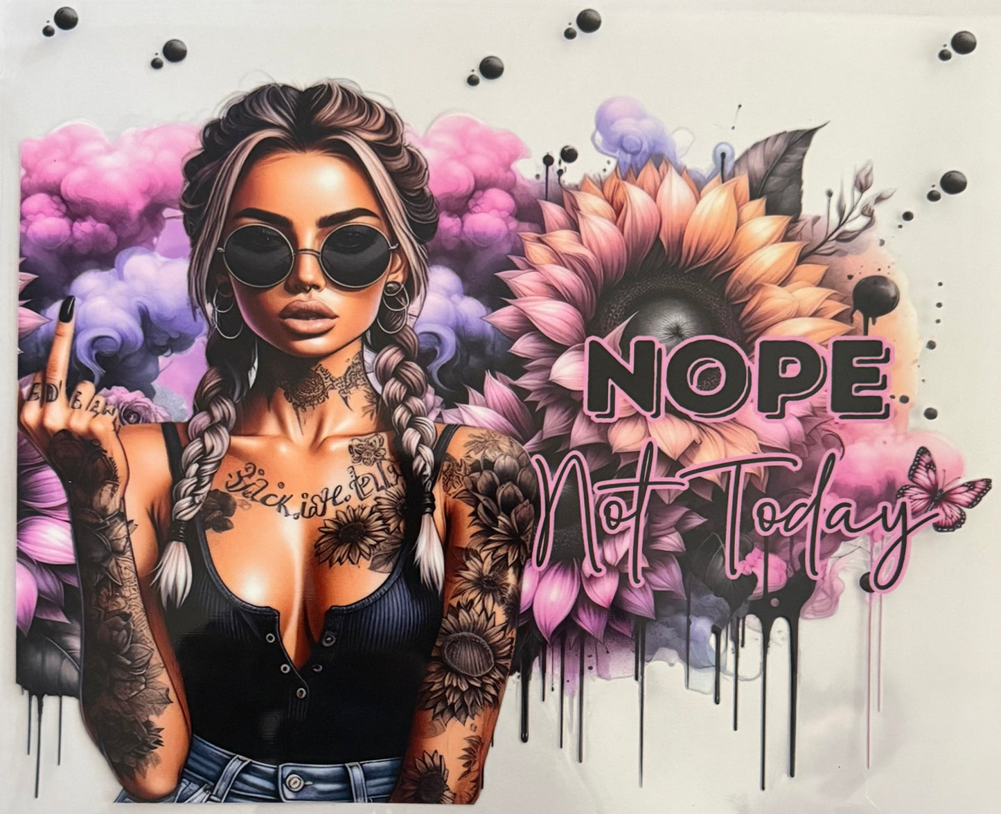 Tattoo girl “nope, not today” (24oz)