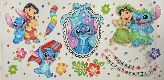 Blue guy Ohana means family