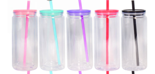 20oz acrylic snow globe (color lid/straw)