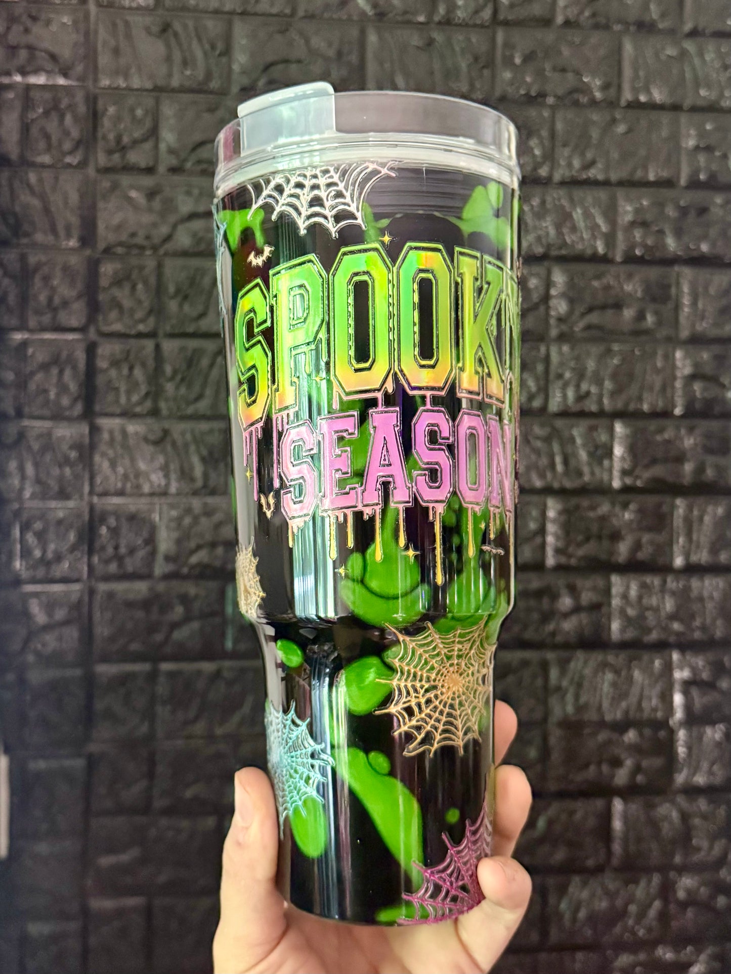 Spooky season 30oz glow lava drip
