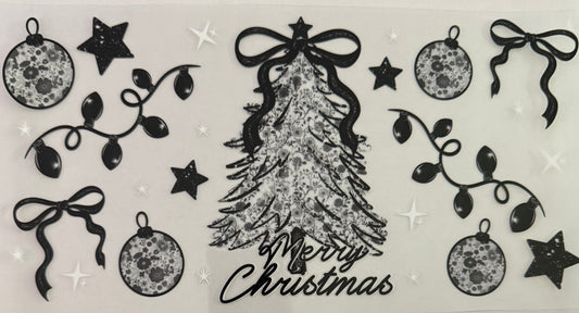 Black and white merry Christmas