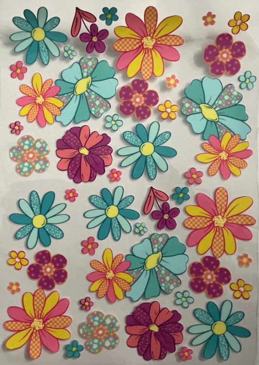 Colorful flowers element sheet