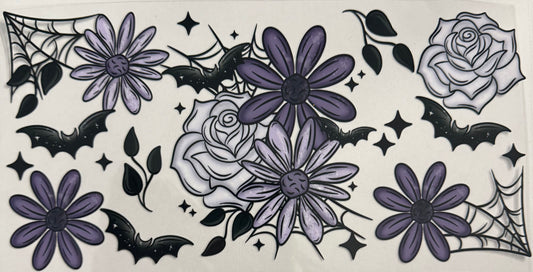 Purple flowers and bats