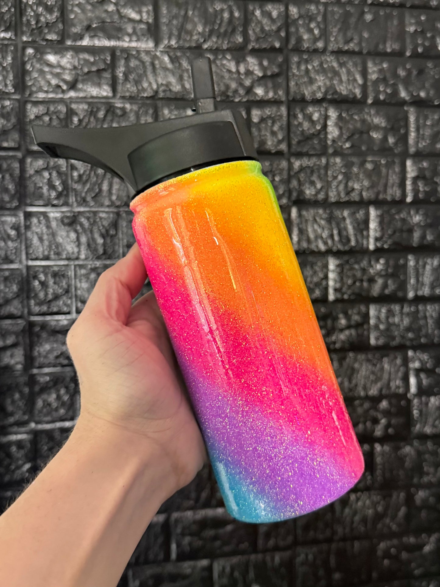18oz duo hydro (2 style lids) rainbow swirl