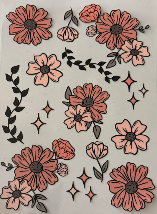 Pink floral element sheet