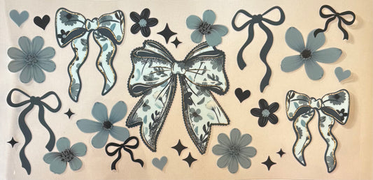 Blue bows and flowers