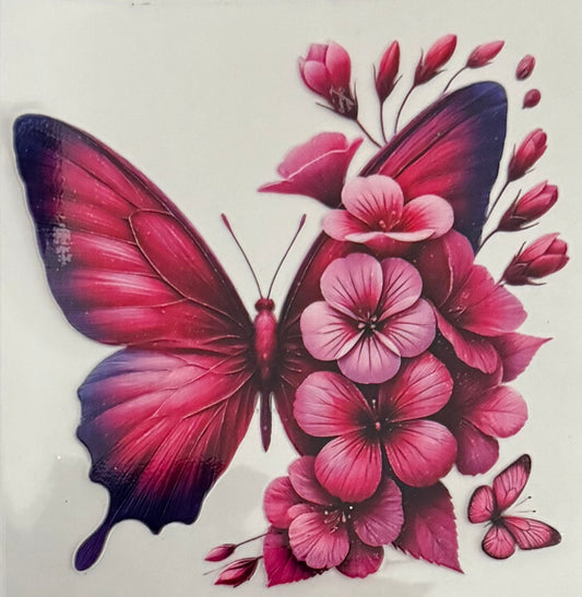Pink floral butterfly