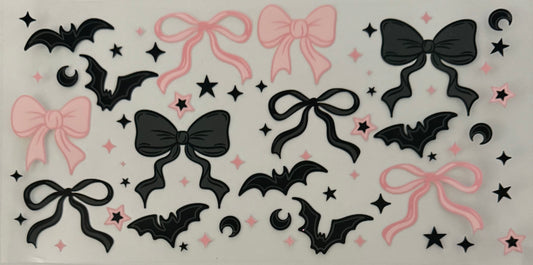 Pink and black spooky bows