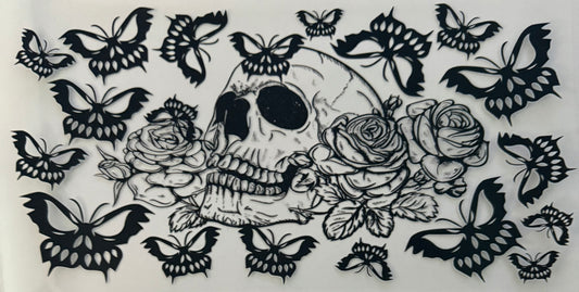 Skull and butterflies