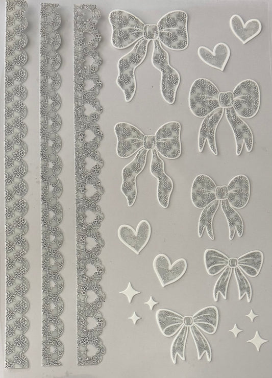 Lace bow element sheet