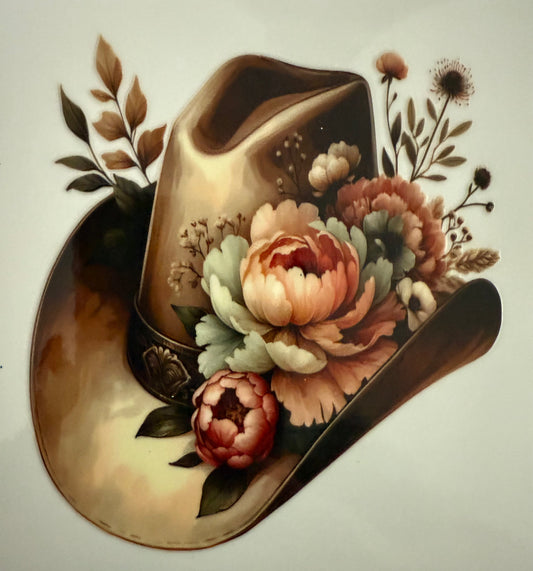 Floral cowgirl hat