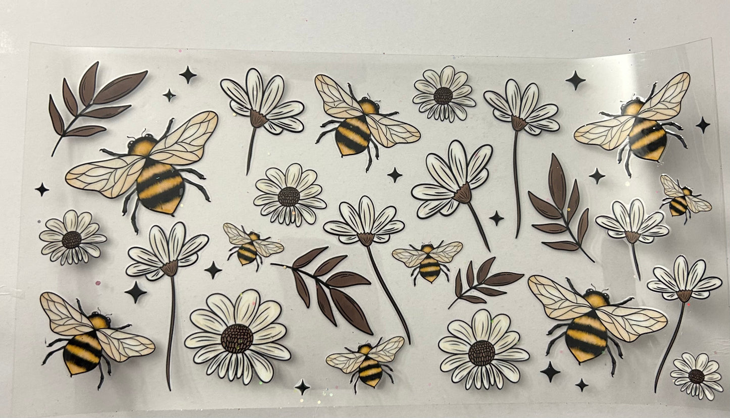 Bees and daisies