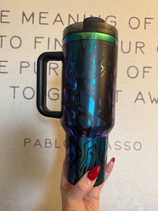 40oz groovy laser engraved tumbler